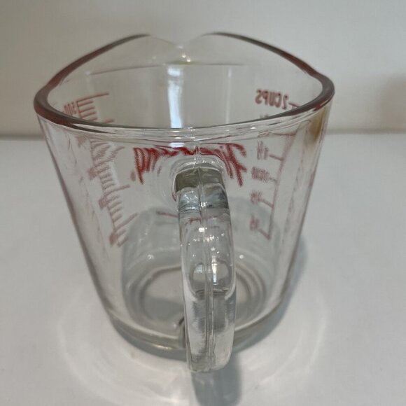 Vintage Anchor Hocking FIRE KING Glass 2 Cup Measuring 16 oz D Handle #498 USA - Picture 3 of 9